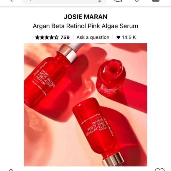 Josie Maran Argan Beta Retinol Pink Algae Serum (NIB) - Picture 3 of 3